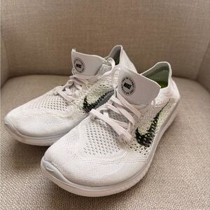 Nike White Knit Running Sneakers with Black